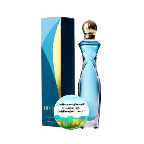 PARFUMURI & SETURI - Set complet pentru Ea, parfum de femei Divine, insotit de insigna Dactylion cu mesaj motivational