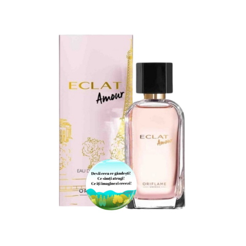 Set Îngrijire & Parfum - Set complet pentru Ea, parfum de femei Eclat Amour, insotit de insigna Dactylion cu mesaj motivational