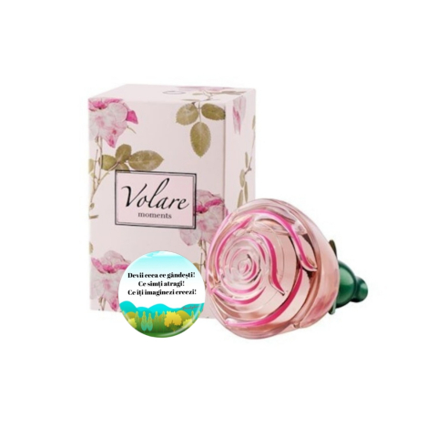 Set Ingrijire femei - Set complet pentru Ea, parfum de femei Volare Moments, insotit de insigna Dactylion cu mesaj motivational