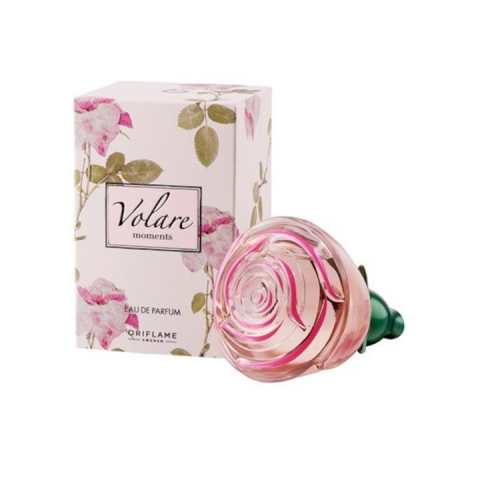 Set complet pentru Ea, parfum de femei Volare Moments, insotit de insigna Dactylion cu mesaj motivational, cadou un trandafir rosu suflat la baza cu aur [1]