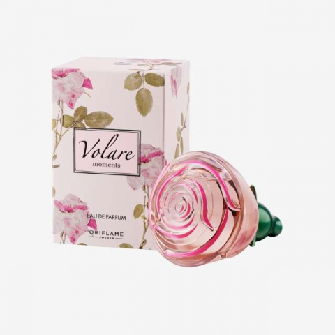 Set complet pentru Ea, parfum de femei Volare Moments, insotit de insigna Dactylion cu mesaj motivational, cadou un trandafir rosu suflat la baza cu aur [4]