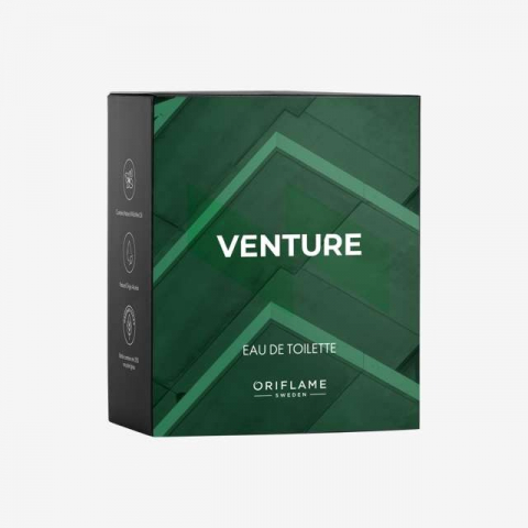 Set complet pentru El, Apa de toaleta pentru barbati Venture 100 ml, insotit de insigna Dactylion cu mesaj motivational [2]