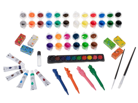 Set complet pentru pictura si desen, 123 piese, creioane, markere, acuarele, valiza lemn inclusa [4]