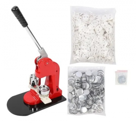 PAPETARIE & BIROTICA - Set complet Presa insigne 25 mm din otel + kit complet 500 insigne