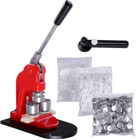 PAPETARIE & BIROTICA - Set complet Presa insigne 44 mm din otel + kit complet 500 insigne