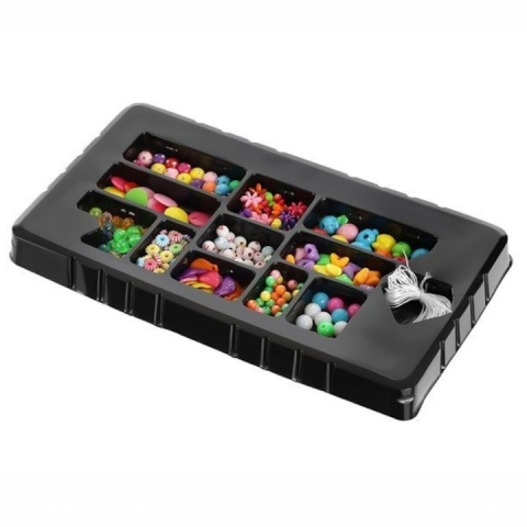 Set creatie bijuterii pentru fete, 11 tipuri de margele colorate, pentru bratari, inele si lantisoare, varsta 6+, multicolor [5]