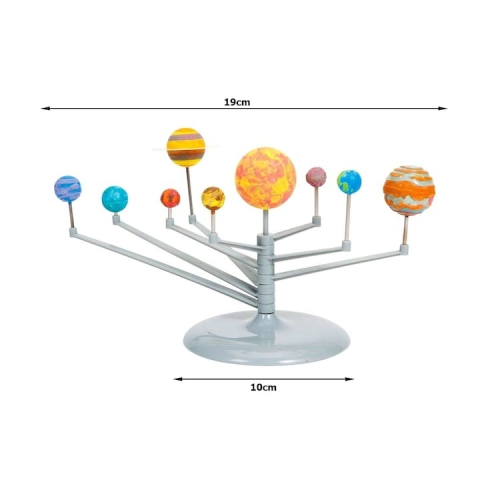 Set creativ Sistemul Solar 3D, Dodaco, cu acuarele, pensula, 19 cm, activitate interactiva pentru copii [1]