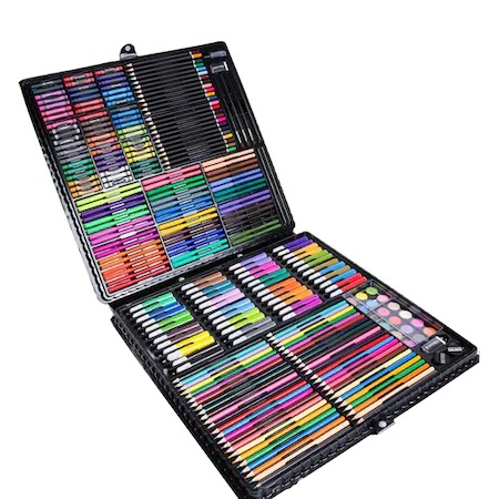 Set pictură și desen - Set,trusa completa pentru copii,desenat,colorat si pictat,288 piese,trusa inclusa - Negru
