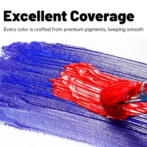 Set culori acrilice pentru pictura 12 nuante intense 12 buc x 12 ml pentru panza, lemn si hartie, vopsea artistica non-toxica pentru hobby si arta [6]