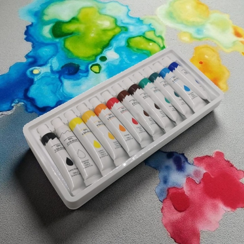 Set culori pictura ulei 12 nuante vibrante 12 buc x 12 ml pentru panza, lemn si hartie, vopsea artistica non-toxica pentru hobby si arta [4]