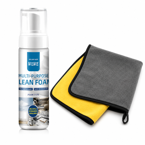 Alte articole auto - Set curatare auto si casa, spuma activa 200 ml + laveta microfibra 30 x 30 cm