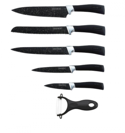 Cutite si tacamuri - Set 5 cutite profesionale de bucatarie,,otel inoxidabil + peeler,depozitate in cutie