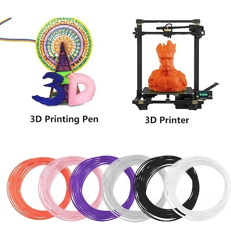 Set de 12 filamente color, 36 metri, pentru creion 3D, rezerve universale de 3 m - Multicolor [1]
