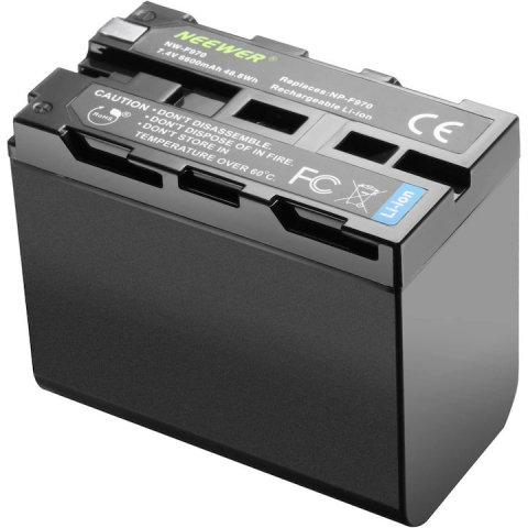 Set de 2 acumulatori Neewer NP-F970 de 6600 mAh cu incarcator dual, pentru Sony, F960 F950 F770 F750 F570 F550, LED de monitorizare [3]