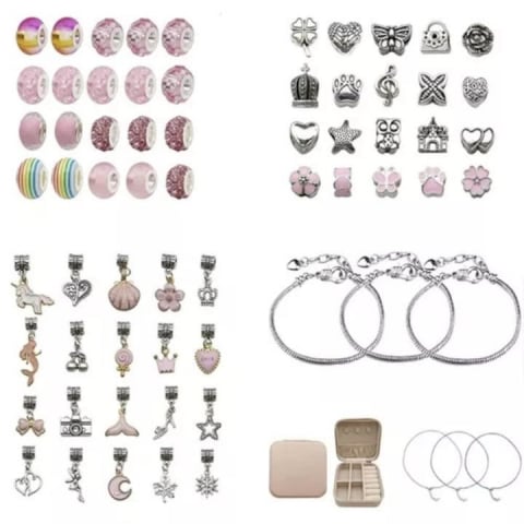 Set de artizanat, confectionare bijuterii de mana handmade pentru copii, 69 piese - Multicolor [2]
