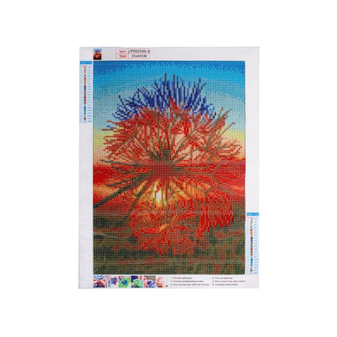 Set de broderie cu diamante 5D, tip mozaic, 40 x 30 cm, model papadie, accesorii incluse [10]