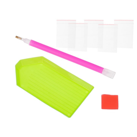 Set de broderie cu diamante 5D, tip mozaic, 40 x 30 cm, model papadie, accesorii incluse [7]