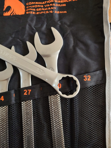 Set de chei inelare profesionale 6-32mm, 21 piese, crom vanadiu, husa transport inclusa [2]