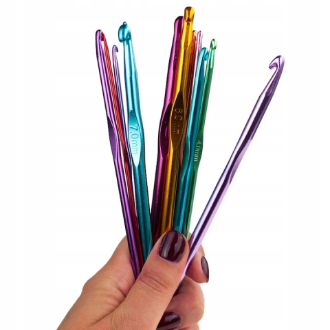 Set de crosetat, 12 piese, marimi diferite 2 mm – 8 mm, culori diverse, din aluminiu – confort, precizie si performanta pentru toate proiectele tale handmade [3]
