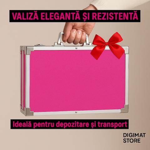 Set de desen si pictura pentru copii, 145 piese, valiza portabila din metal cu sertare, creioane, markere, acuarele, pasteluri, pensule si accesorii, organizare completa, roz [2]