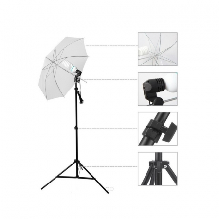 Set de iluminare foto video trepied 200 cm, bec foto 85W [3]