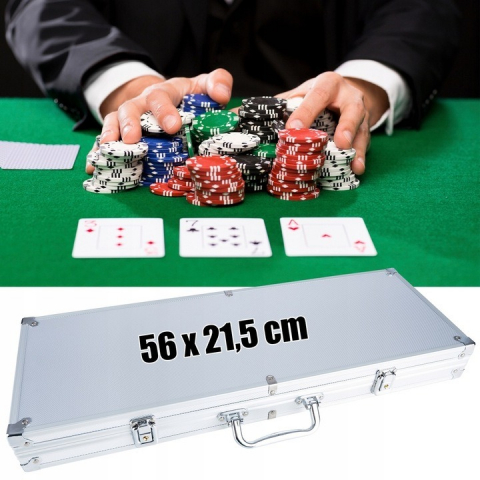Set de poker cu 500 jetoane numerotate,trusa depozitare din aluminiu - Multicolor [2]