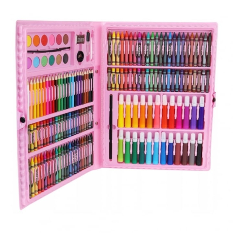 JOCURI ȘI JUCĂRII - Set desen si pictura artistica, 168 piese, gentuta depozitare cu maner, 39 x 33 x 3,5 cm – complet, organizat si ideal pentru copii si adulti creativi