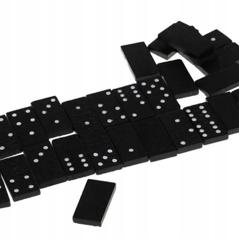 Set domino din lemn, 28 piese, 14.5x5x2.8 cm - Negru [4]