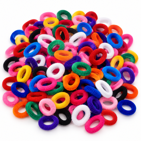 ÎNGRIJIRE PERSONALĂ - Set elastice multicolore, 2.3 cm, 100 bucati, pentru par fetite, accesorii colorate pentru codite, impletituri, suvite si coafuri