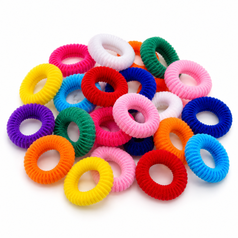 ÎNGRIJIRE PERSONALĂ - Set elastice multicolore, 2.3 cm, 20 bucati, pentru par fetite, accesorii pentru cozi, suvite, impletituri si coafuri, culori aleatorii