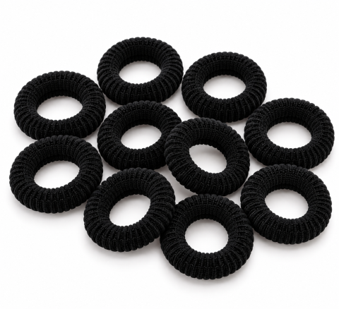 Set elastice negre, 2.3 cm, 10 bucati, pentru par fetite, accesorii pentru codite, coafuri, impletituri si prinderea suvitelor [3]