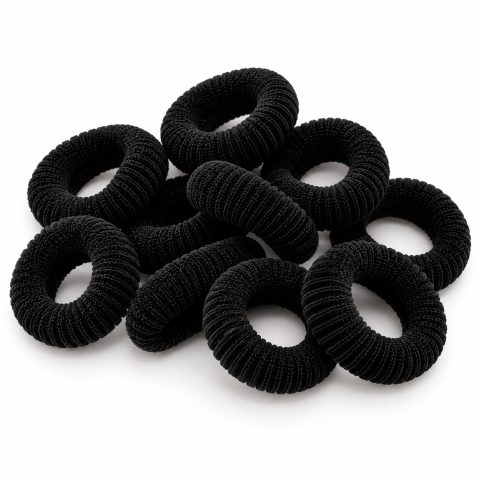 ÎNGRIJIRE PERSONALĂ - Set elastice negre, 2.3 cm, 10 bucati, pentru par fetite, accesorii pentru codite, coafuri, impletituri si prinderea suvitelor