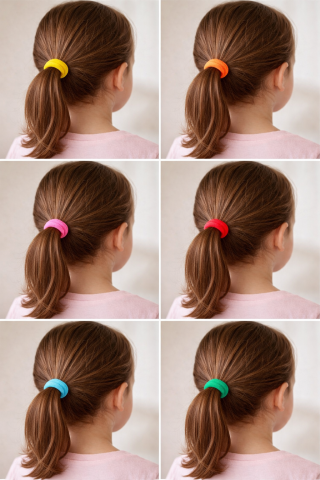 Set elastice par copii 6 bucati diametru 5 cm accesorii par colorate pentru codite si impletituri [3]