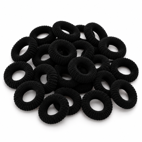 Set elastice pentru par negre, 2.3 cm, 20 bucati, accesorii pentru fetite, codite, impletituri, coafuri si fixarea suvitelor [1]