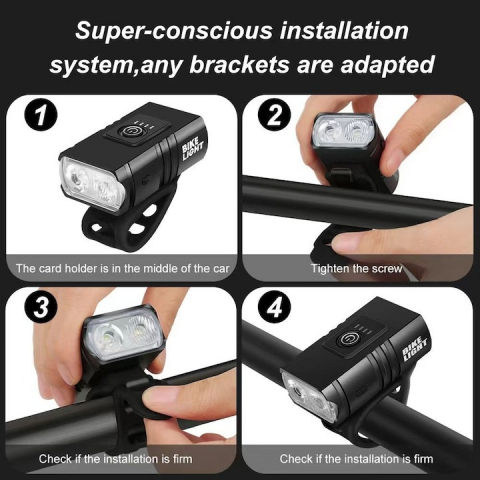 Set far si stop pentru bicicleta ,model Bike Light, autonomie 4 ore,alimentare USB, rezistenta la apa [4]