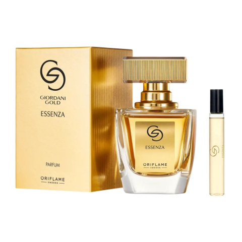 Set Giordani Gold Essenza cu apa de parfum 50 ml si mini parfum 8 ml, aroma floral-lemnoasa luminoasa pentru femei