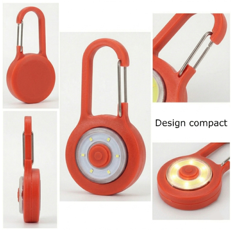 Set iluminare portabil, lampa USB 3W 5V transparenta + lanterna carabiniera LED rosie cu 3 moduri, lumina alba, pentru rucsac si utilizare zilnica [1]