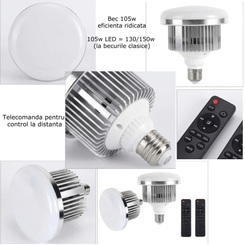 Set iluminare profesional cu 2 trepiede 200 cm, 2 softbox dreptunghiulare si 2 becuri LED 105W, telecomanda, filet 1/4 [1]