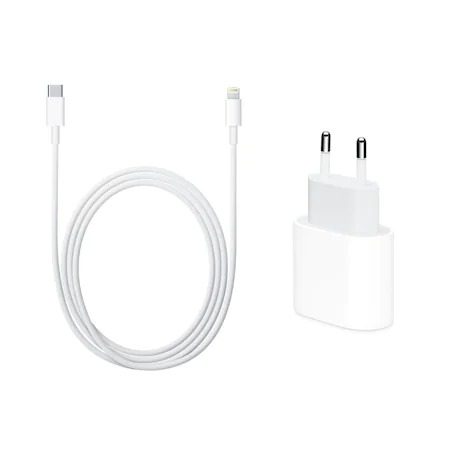 Cabluri USB - Set incarcator 20W USB-C + Cablu USB C - USB Iphone 100 cm - Alb