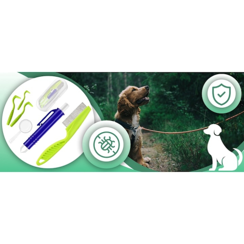 Set indepartare capuse 8 piese, carlige, pensete, lupa, pieptene, etui, pentru oameni si animale [6]