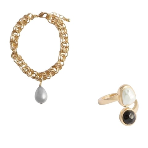 Bijuterii Avon - Set Inel și Brățară Avon Lestari – eleganță aurie, perle delicate și feminitate rafinată