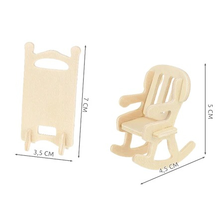 Set mobilier din lemn pentru casuta papusilor, 34 obiecte de mobilier, 175 elemente [2]