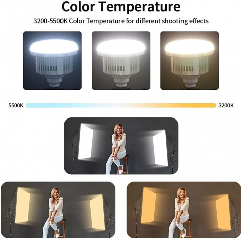 Kit de 2 softboxuri, 2 trepiezi reglabili 200 cm, 2 becuri LED de 105W cu telecomanda control, geanta de transport inclusa [7]