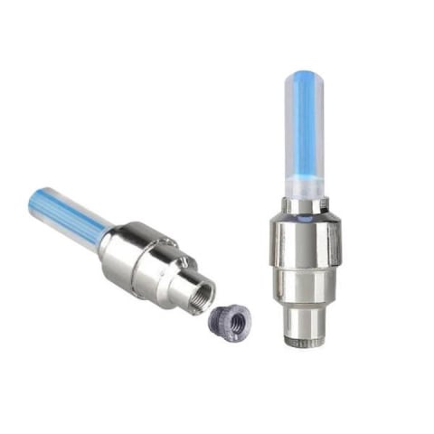 Set lumini LED pentru ventil, cu senzor de miscare, lumina albastra – compatibil universal pentru masini si biciclete, impermeabil, alimentare cu baterii