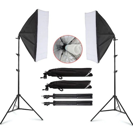Kit foto studio,2 lumini softbox,suport fundal 2x3 m,4 panze fundal,2x bec 135W,reflector 5in1 + geanta transport [5]