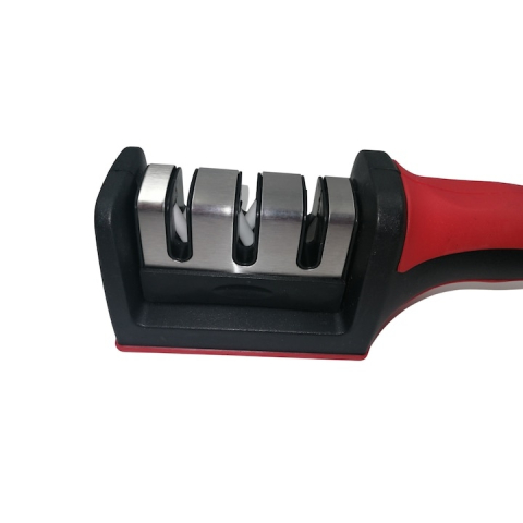 Set macelarie bucatarie cu cutit Chef 38 cm, cutit filetat 30 cm, otel inoxidabil, manere albastre, ascutitoare si suport magnetic [7]