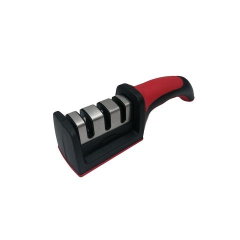 Set macelarie bucatarie cu cutit Chef 38 cm, cutit filetat 30 cm, otel inoxidabil, manere albastre, ascutitoare si suport magnetic [5]