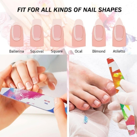 Set manichiura profesional 7 piese, cu pila, buffer, instrumente pentru cuticule, curatare si lustruire, trusa compacta pentru ingrijirea unghiilor acasa sau in salon – disponibil in culorile mov, roz [16]