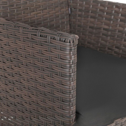 Set mobilier gradina ratan maro cu canapea 2 locuri, 2 fotolii si masa sticla, perne incluse, rezistent exterior [3]