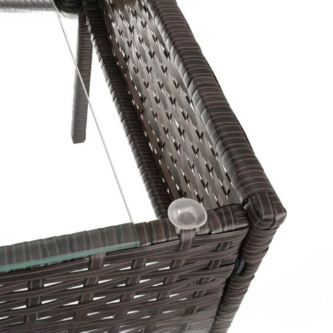 Set mobilier gradina ratan maro cu canapea 2 locuri, 2 fotolii si masa sticla, perne incluse, rezistent exterior [2]